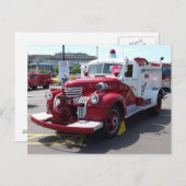 ヴィンテージ消防車はがき ポストカード (正面/裏面)
