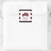 ヴィンテージ消防車ベビーシャワーシール スクエアシール (バッグ)