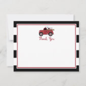 ヴィンテージ消防車ベビーシャワー感謝カード 招待状 (正面)