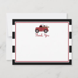 ヴィンテージ消防車ベビーシャワー感謝カード 招待状