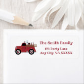 ヴィンテージ消防車差出人住所 ラベル (インサイチュ)