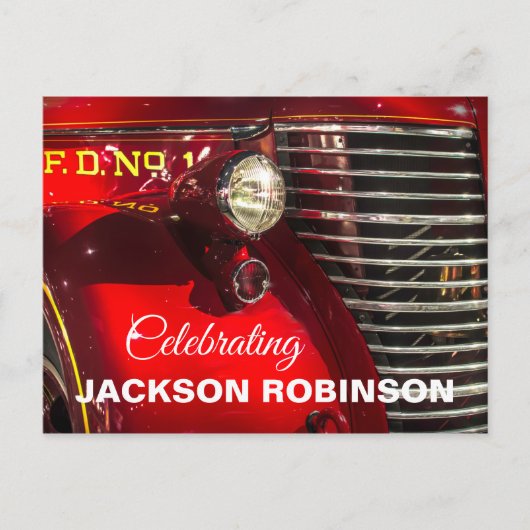 ヴィンテージ消防車 お別れの会 ポストカード (正面)