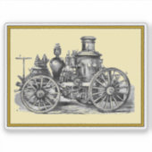 ヴィンテージ消防車 シール (正面)