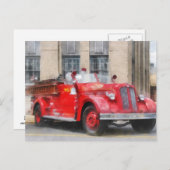 ヴィンテージ消防車 ポストカード (正面/裏面)