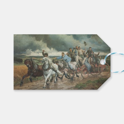 ヴィンテージ消防車（byユージェーヌ・ブルナンド） ギフトタグ (正面(横))