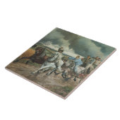 ヴィンテージ消防車(byユージェーヌ・ブルナンド) タイル (側面)