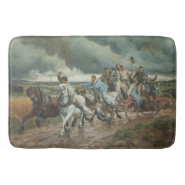 ヴィンテージ消防車（byユージェーヌ・ブルナンド） バスマット