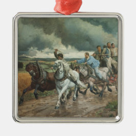 ヴィンテージ消防車（byユージェーヌ・ブルナンド） メタルオーナメント