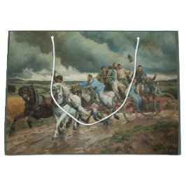 ヴィンテージ消防車（byユージェーヌ・ブルナンド） ラージペーパーバッグ