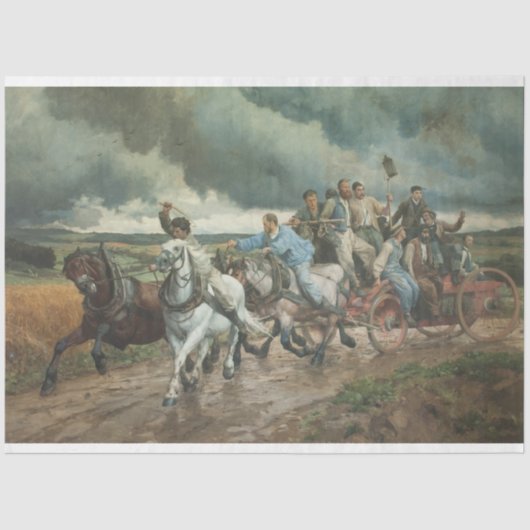 ヴィンテージ消防車(byユージェーヌ・ブルナンド) 薄葉紙 (正面)