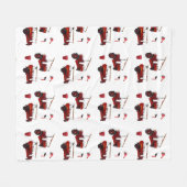 ヴィンテージ消防隊トラックの斧の帽子 フリースブランケット (正面(横))