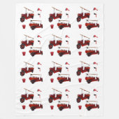 ヴィンテージ消防隊トラックの斧の帽子 フリースブランケット (正面)