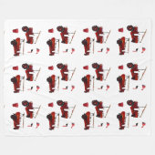 ヴィンテージ消防隊トラックの斧の帽子 フリースブランケット (正面(横))