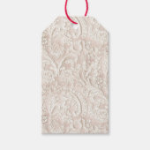 ヴィンテージ淡い色のピンクレース ギフトタグ (正面)