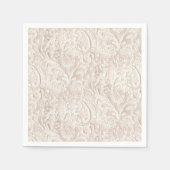 ヴィンテージ淡い色のピンクレース スタンダードカクテルナプキン (正面)