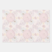 ヴィンテージ淡い色のフローラ ラッピングペーパーシート (正面3)