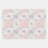ヴィンテージ淡い色のフローラ ラッピングペーパーシート (正面2)