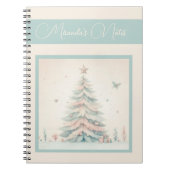 ヴィンテージ淡い色のメリークリスマスパーソナライズされたノート ノートブック (正面)