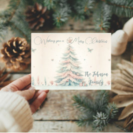 ヴィンテージ淡い色のメリークリスマスパーソナライズされた挨拶 カード