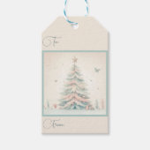 ヴィンテージ淡い色のメリークリスマス ギフトタグ (正面)