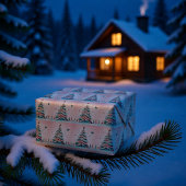 ヴィンテージ淡い色のメリークリスマス ラッピングペーパー