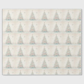 ヴィンテージ淡い色のメリークリスマス ラッピングペーパー (フラット)