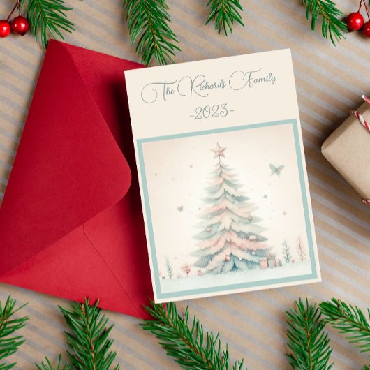 ヴィンテージ淡い色のメリー・クリカスタマイズスマス シーズンカード