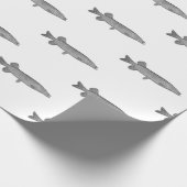 ヴィンテージ淡水魚釣り – ノーザンパイク ラッピングペーパー (角)
