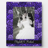 ヴィンテージ深いブルーバラ結婚の写真プラーク フォトプラーク (正面)
