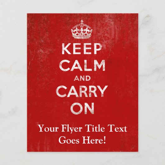 ヴィンテージ深いレッド動揺してKeep Calm and Carry On チラシ (正面)