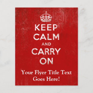 ヴィンテージ深いレッド動揺してKeep Calm and Carry On チラシ
