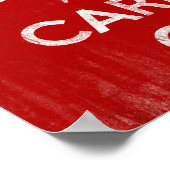 ヴィンテージ深いレッド動揺してKeep Calm and Carry On ポスター (角)