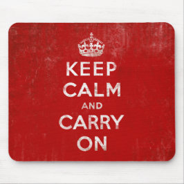 ヴィンテージ深いレッド動揺してKeep Calm and Carry On マウスパッド