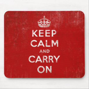 ヴィンテージ深いレッド動揺してKeep Calm and Carry On マウスパッド