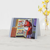 ヴィンテージ深夜スナックノートカード カード (黄色い花)