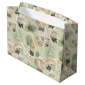 ヴィンテージ深紅色とクリスマスの挨拶 ラージペーパーバッグ (裏面アングル)