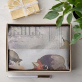 ヴィンテージ深紅色Ephemera Decopage組織P 薄葉紙 (ギフト)