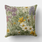 ヴィンテージ混色咲き野花 クッション (裏面)