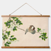 ヴィンテージ清中国の朝鳥絵画ズ 吊り下げ型タペストリー (正面)