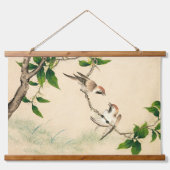 ヴィンテージ清中国の朝鳥絵画ズ 吊り下げ型タペストリー (正面2)