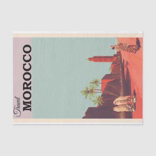 ヴィンテージ渡モロッコイラストレーション 薄葉紙 (正面)