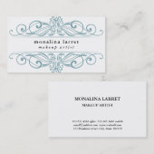 ヴィンテージ渦巻きフレームの花色 名刺 (正面/裏面)