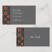 ヴィンテージ渦巻形のフローラオレンジとプラム 名刺 (正面/裏面)