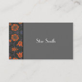 ヴィンテージ渦巻形のフローラオレンジとプラム 名刺 (裏面)