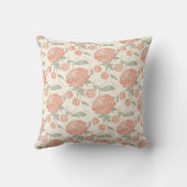 ヴィンテージ温橙牡丹花柄 クッション (裏面)