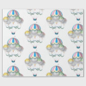 ヴィンテージ温風気球ガールズラッピング紙 ラッピングペーパー (フラット)