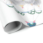 ヴィンテージ温風気球ガールズラッピング紙 ラッピングペーパー (ロールコーナー)