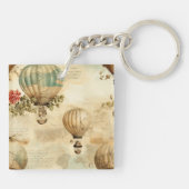 ヴィンテージ温風船（穏やかな風景） (9) キーホルダー (裏面)