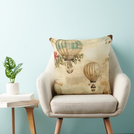 ヴィンテージ温風船（穏やかな風景） (9) クッション (椅子)
