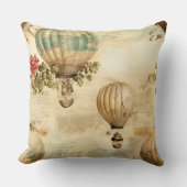 ヴィンテージ温風船（穏やかな風景） (9) クッション (正面)